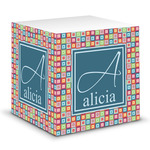 Retro Squares Sticky Note Cube (Personalized)