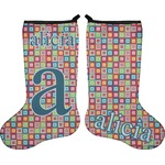 Retro Squares Holiday Stocking - Double-Sided - Neoprene (Personalized)