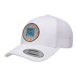 Retro Squares Trucker Hat - White (Personalized)