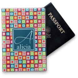 Retro Squares Vinyl Passport Holder (Personalized)