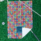 Retro Squares Waffle Weave Golf Towel - In Context