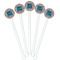 Retro Squares White Plastic 5.5" Stir Stick - Fan View