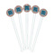 Retro Squares White Plastic 7" Stir Stick - Round - Fan View