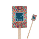 Retro Squares Rectangle Wooden Stir Sticks (Personalized)