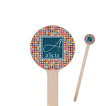 Retro Squares Round Wooden Stir Sticks (Personalized)