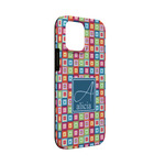 Retro Squares iPhone Case - Rubber Lined - iPhone 13 Mini (Personalized)