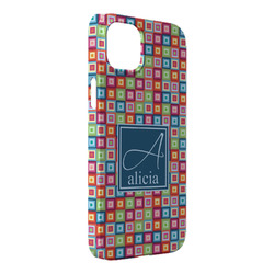 Retro Squares iPhone Case - Plastic - iPhone 14 Plus (Personalized)