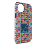 Retro Squares iPhone Case - Rubber Lined - iPhone 14 Pro Max (Personalized)