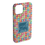 Retro Squares iPhone Case - Plastic - iPhone 15 Plus (Personalized)