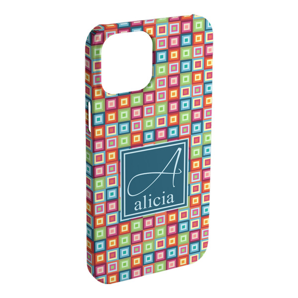 Custom Retro Squares iPhone Case - Plastic - iPhone 15 Plus (Personalized)