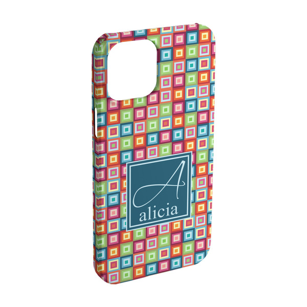 Custom Retro Squares iPhone Case - Plastic - iPhone 15 Pro (Personalized)