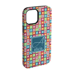 Retro Squares iPhone Case - Rubber Lined - iPhone 15 (Personalized)