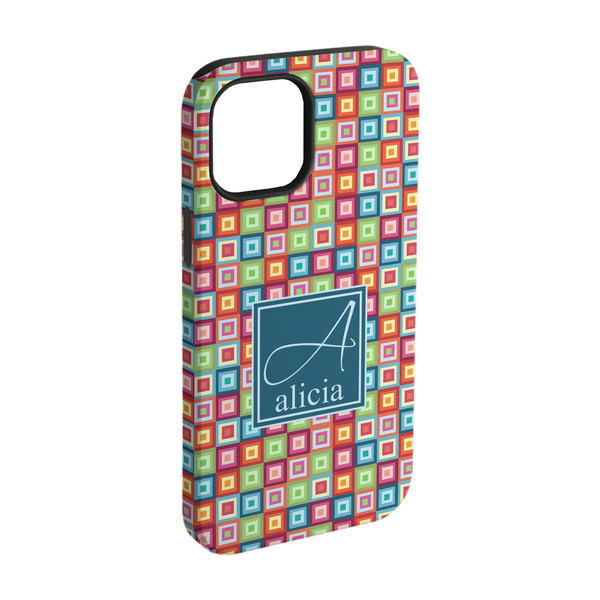 Custom Retro Squares iPhone Case - Rubber Lined - iPhone 15 (Personalized)