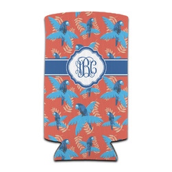 Blue Parrot Can Cooler (tall 12 oz) (Personalized)