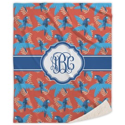Blue Parrot Sherpa Throw Blanket - 50"x60" (Personalized)