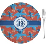 Blue Parrot 8" Glass Appetizer / Dessert Plates - Single or Set (Personalized)