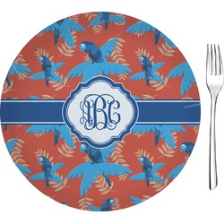 Blue Parrot Glass Appetizer / Dessert Plate 8" (Personalized)