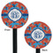 Blue Parrot Black Plastic 5.5" Stir Stick - Double Sided - Round - Front & Back