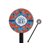 Blue Parrot 5.5" Round Plastic Stir Sticks - Black - Double Sided (Personalized)