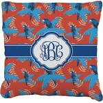 Blue Parrot Faux-Linen Throw Pillow 16" (Personalized)