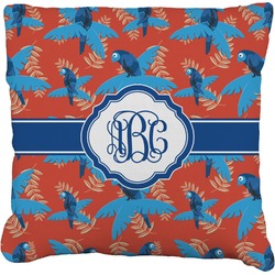 Blue Parrot Faux-Linen Throw Pillow 16" (Personalized)