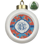 Blue Parrot Ceramic Ball Ornament - Christmas Tree (Personalized)