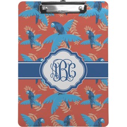 Blue Parrot Clipboard (Letter Size) (Personalized)