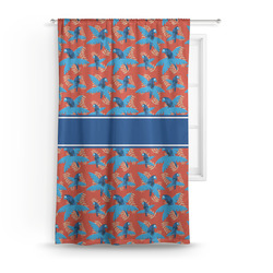 Blue Parrot Curtain Panel - Custom Size