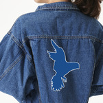 Blue Parrot Twill Iron On Patch - Custom Shape - 3XL