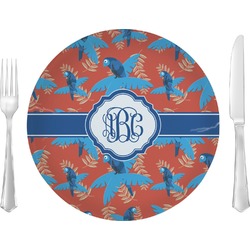Blue Parrot Glass Lunch / Dinner Plate 10" (Personalized)
