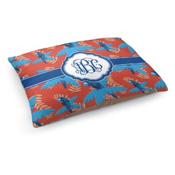 Blue Parrot Dog Bed - Medium w/ Monogram