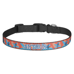 Blue Parrot Dog Collar - Medium (Personalized)