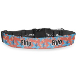 Blue Parrot Deluxe Dog Collar - Small (8.5" to 12.5") (Personalized)