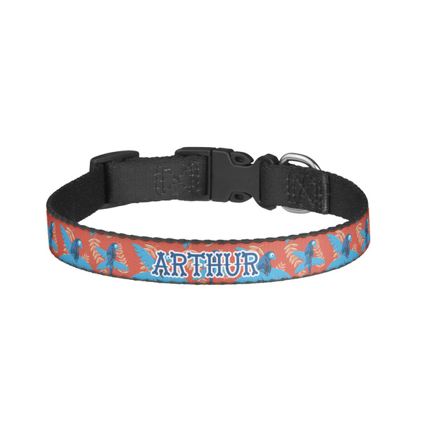 Custom Blue Parrot Dog Collar - Small (Personalized)