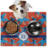 Blue Parrot Dog Food Mat - Medium w/ Monogram