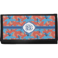 Blue Parrot Canvas Checkbook Cover (Personalized)