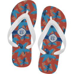 Blue Parrot Flip Flops - Small (Personalized)
