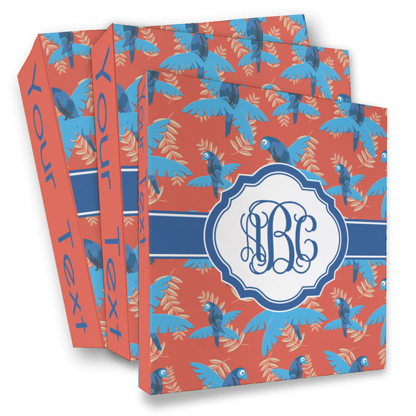 Custom Blue Parrot 3 Ring Binder - Full Wrap (Personalized)