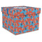 Blue Parrot Gift Boxes with Lid - Canvas Wrapped - X-Large - Front/Main