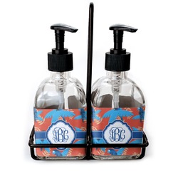 Blue Parrot Glass Soap & Lotion Bottle Set (Personalized)