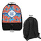 Blue Parrot Large Backpack - Black - Front & Back View