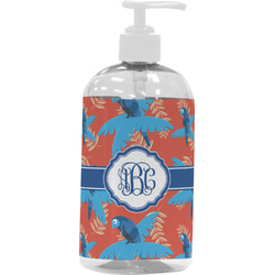 Blue Parrot Plastic Soap / Lotion Dispenser (16 oz - Large - White) (Personalized)