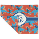 Blue Parrot Double-Sided Linen Placemat - Single w/ Monogram