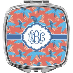 Blue Parrot Compact Makeup Mirror (Personalized)