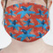 Blue Parrot Mask - Pleated (new) Front View on Girl
