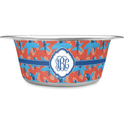 Blue Parrot Stainless Steel Dog Bowl - Large (Personalized)