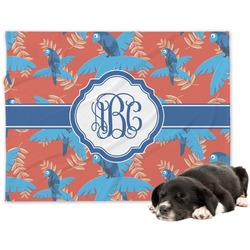Blue Parrot Dog Blanket - Regular (Personalized)