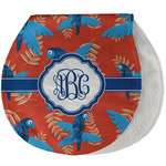 Blue Parrot Burp Pad - Velour w/ Monogram