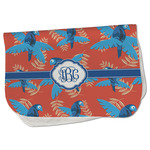 Blue Parrot Burp Cloth - Fleece w/ Monogram