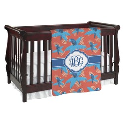 Blue Parrot Baby Blanket (Single Sided) (Personalized)